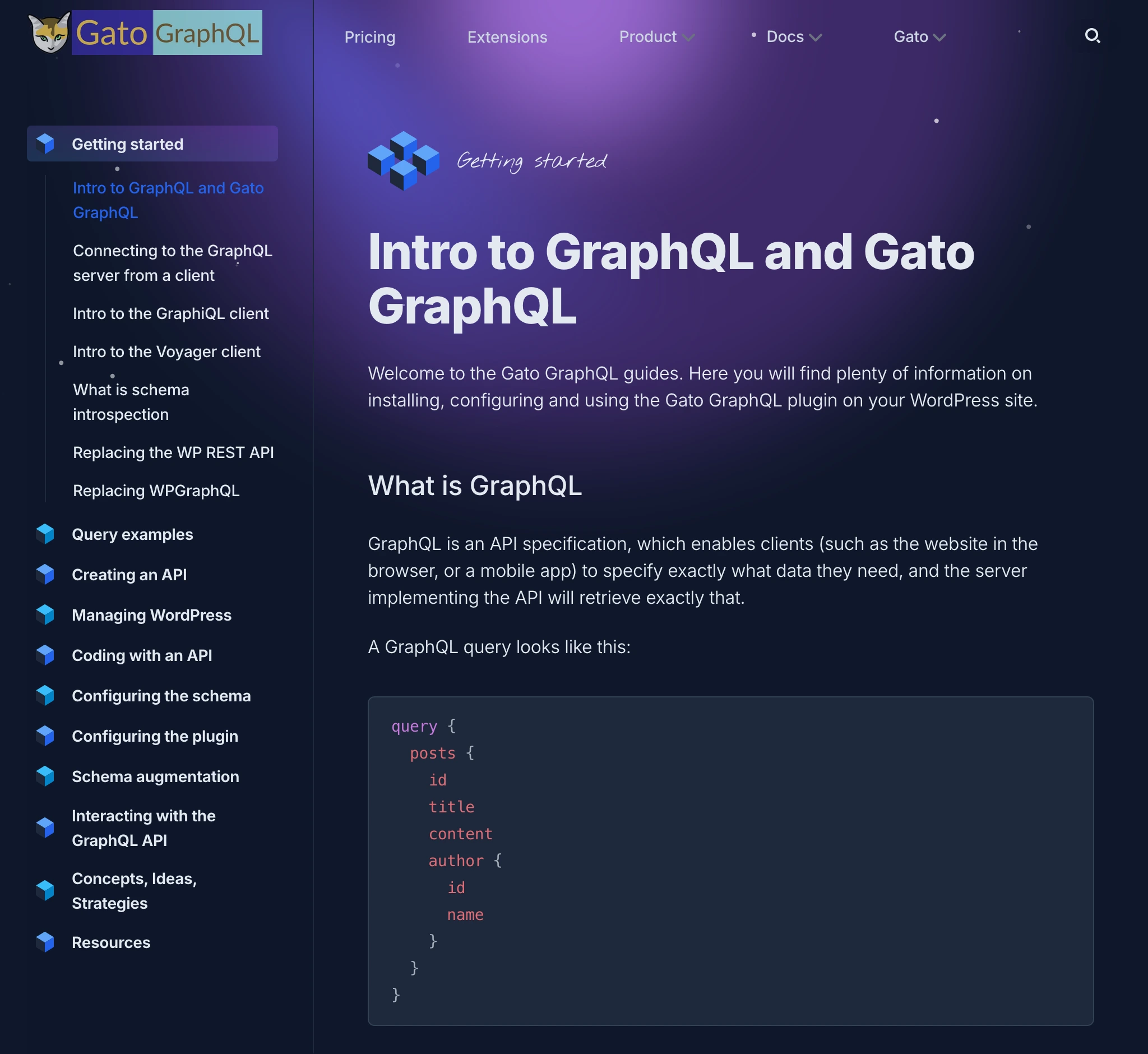 Π Π°Π·Π΄Π΅Π» Π΄ΠΎΠΊΡΠΌΠ΅Π½ΡΠ°ΡΠΈΠΈ Π½Π° gatographql.com