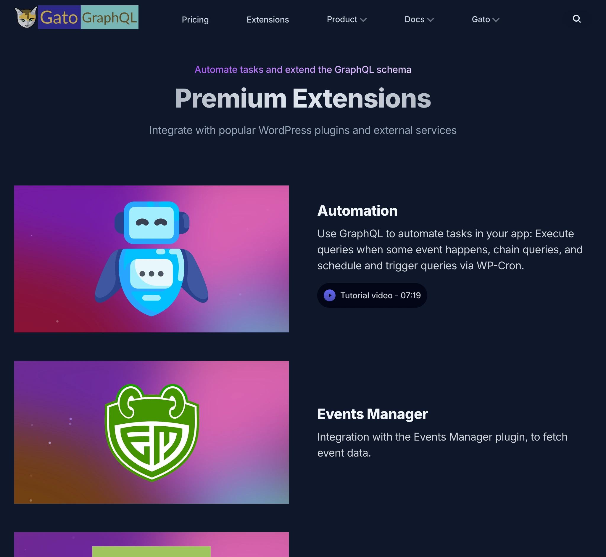 Π Π°Π·Π΄Π΅Π» ΡΠ°ΡΡΠΈΡΠ΅Π½ΠΈΠΉ Π½Π° gatographql.com